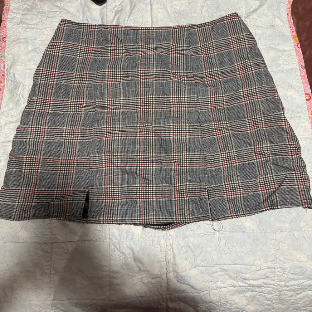 Handmade Plaid Gray Skirt